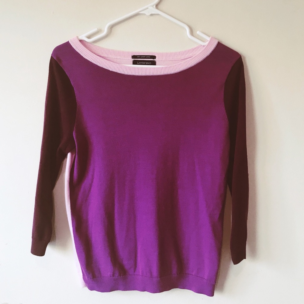Lands’ End colorblock sweater.